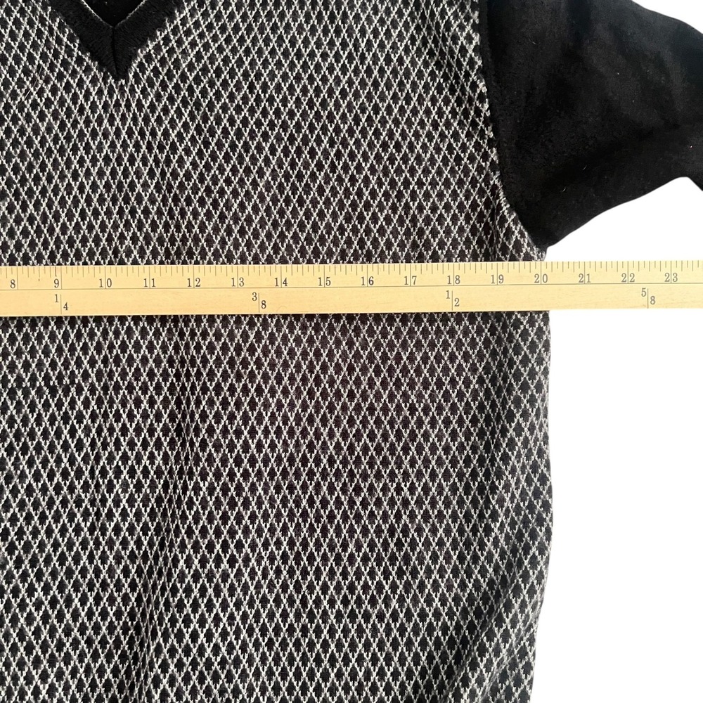 Vtg Tuttle V Neck Sweater Mens M/L Black Gray Italian Preppy Luxury Classic - Picture 7 of 9